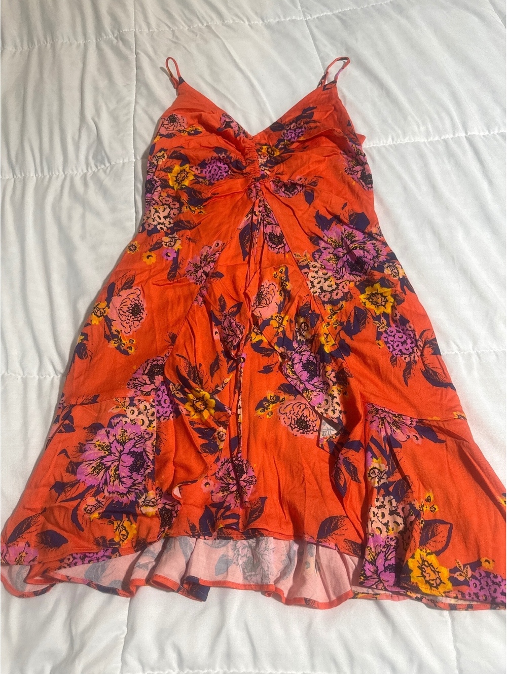 Free People Happy Heart Floral Cinched Mini Dress